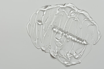Transparent gel on a gray background