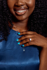 Close-Up Smile with Diamond Ring and Necklace