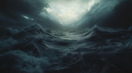 Fototapeta premium Turbulent sea under a dramatic sky
