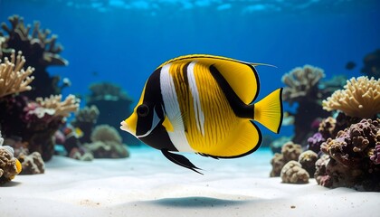 Coral reef fish swimming