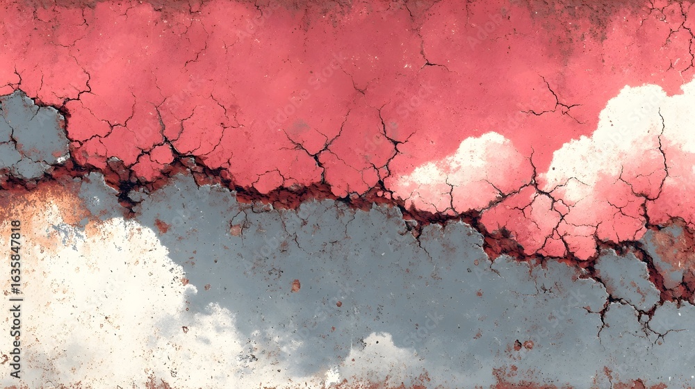 Aufkleber digitally rendered abstract background with a heavily textured cracked and peeling paint surface in 