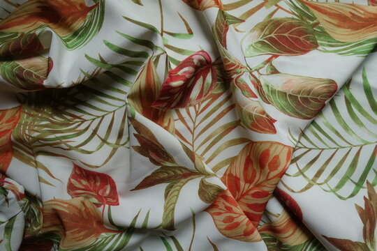 Backdrop - draped white, orange and green crepe georgette - Powered by Adobe