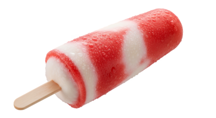 Strawberry ice cream popsicle isolated on white background