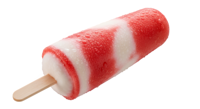 Strawberry ice cream popsicle isolated on white background