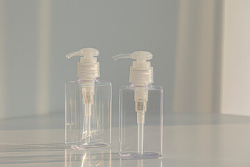 Empty, clean white plastic containers