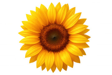 Vibrant yellow sunflower blooming, transparent background, perfect for graphic design and creative compositions