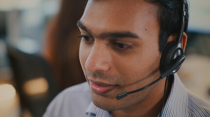 Professional Indian call center agent and diverse team offering tech support, customer service,...