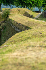 Ancient fortress walls of Valenca do Minho in Portugal historic architecture concept