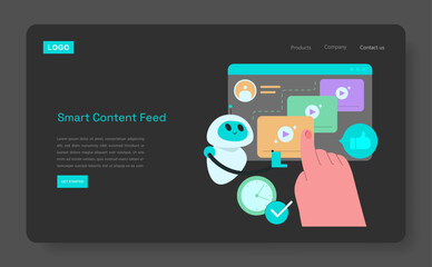 Interactive Smart Content Feed Vector Illustration