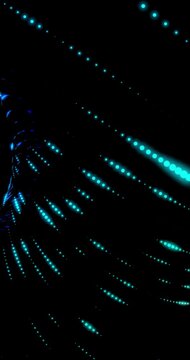 Blue points flashing. Loop. 4K Vertical