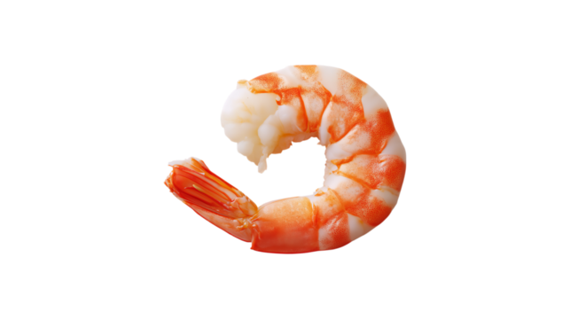 Shrimps isolated on transparent background. Generative Ai