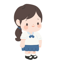 Cartoon drawing of a schoolgirl in a uniform
