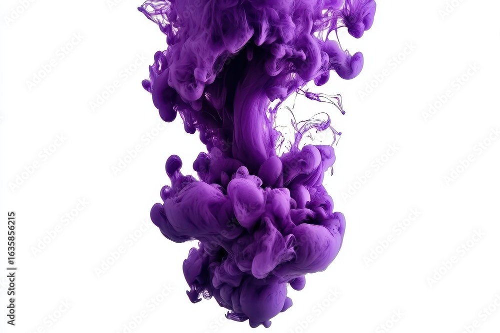 Aufkleber dynamic purple ink swirling in water creating an abstract visual display, ink in water abstract back