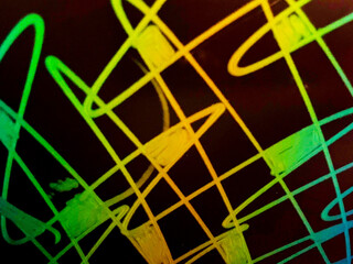 abstract neon green background with lines	
