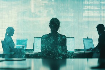 Network of connections supporting data processing in a modern workspace environment, network of connections and data processing over globe