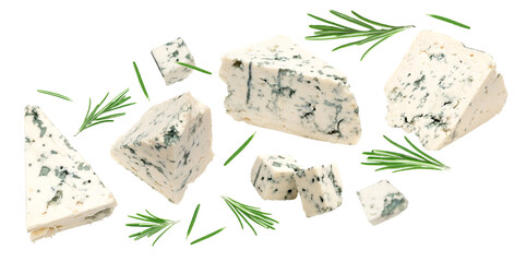 blue cheese isolated on a white background. clipping path