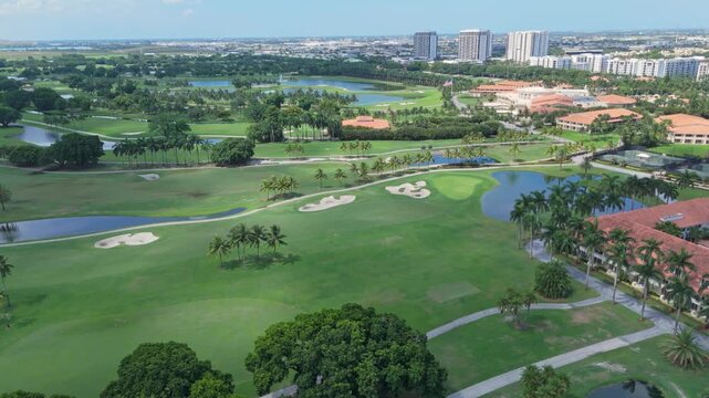 Aerial view of Trump National Golf Club, Doral, Florida, USA