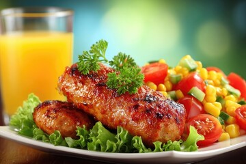 Healthy Meal with Orange Juice