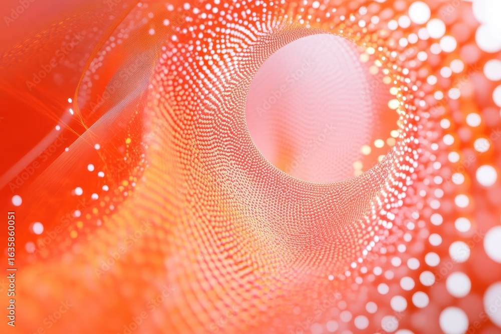 Poster dynamic orange particle and dot line background creating a vibrant texture, orange particle and dot 