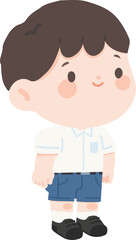 Illustration of a Boy in School Uniform
