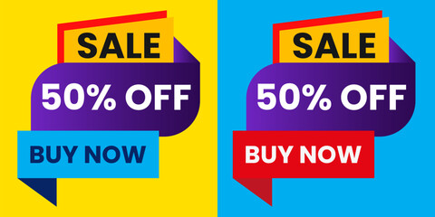 Label sale off 50% vector design