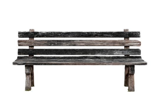 Aged wooden park bench