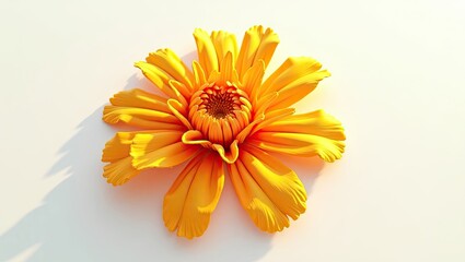 A vibrant, detailed image of a stylized yellow flower.
