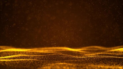 Golden Awards Background - Luxury Gold Particle Waves Animation 4K