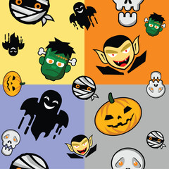 seamless pattern of baby zombie