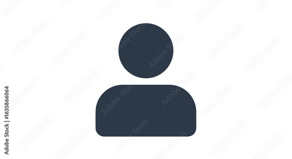 Wall mural generic profile, isolated user image for app or website, white background