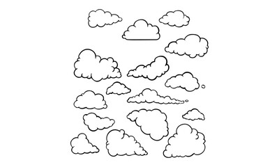 Collection of Cloud Illustrations - Line Art