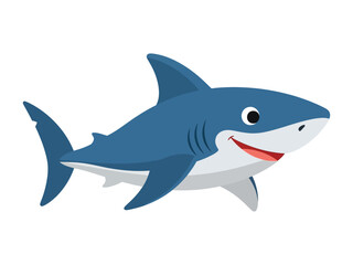 Obraz premium Smiling Shark Illustration: A friendly shark illustration, depicting a playful oceanic creature with a vibrant color palette and a cheerful disposition.