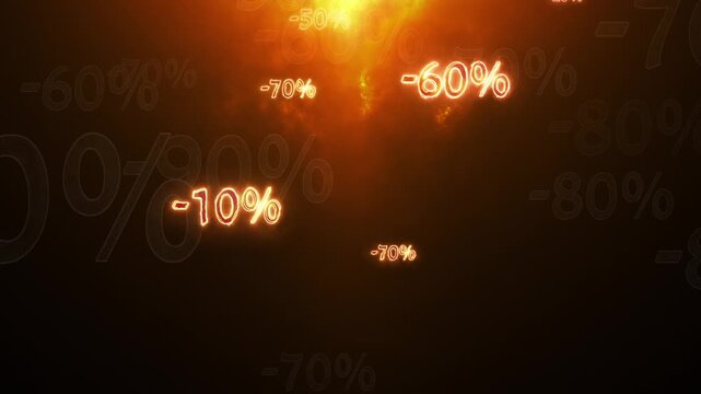 Black Friday. Burning percentages. Greater discounts (dumping, %, percentages, purchase, sale). 3D animation. Quick Time, h264, 16-bit color, highest quality. Smooth gradation of color, without bandin