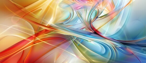 Abstract illuminated chaos flow prism spectrum glass transparent orange red blue color mix wallpaper.