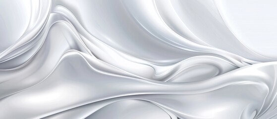 Obraz premium White background fabric cloth curtain smooth glossy texture panoramic.