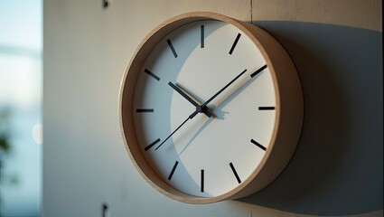 Close-up of a modern wall clock.