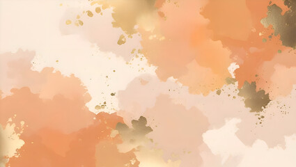 Golden Peach Dreams &ndash; Abstract Watercolor Elegance"