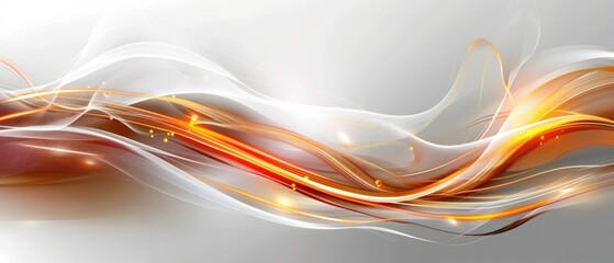 Modern background white orange reflection line dynamic shine abstract graphic.