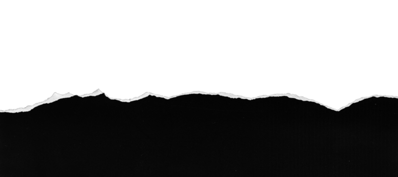 black torn or ripped paper isolated on transparent png background,realistic torn paper edges,ripped paper frame mockup