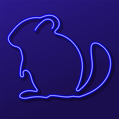 chinchila neon sign, colorful modern design trends on black background. Vector illustration.