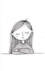 simple pencil sketch doodle drawing illustration minimalist cartoon character peaceful calm mood