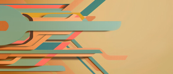 Brown retro vintage tone long line stripe pastel copy space wallpaper background.