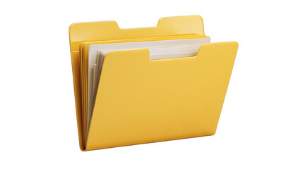 A mustard-yellow folder icon, containing stacked, off-white documents.  Rounded edges and outlined with a thin, gold-yellow border