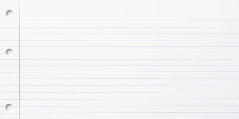 Obraz premium Clean white lined notebook paper texture, perfect for backgrounds, stationery background, note