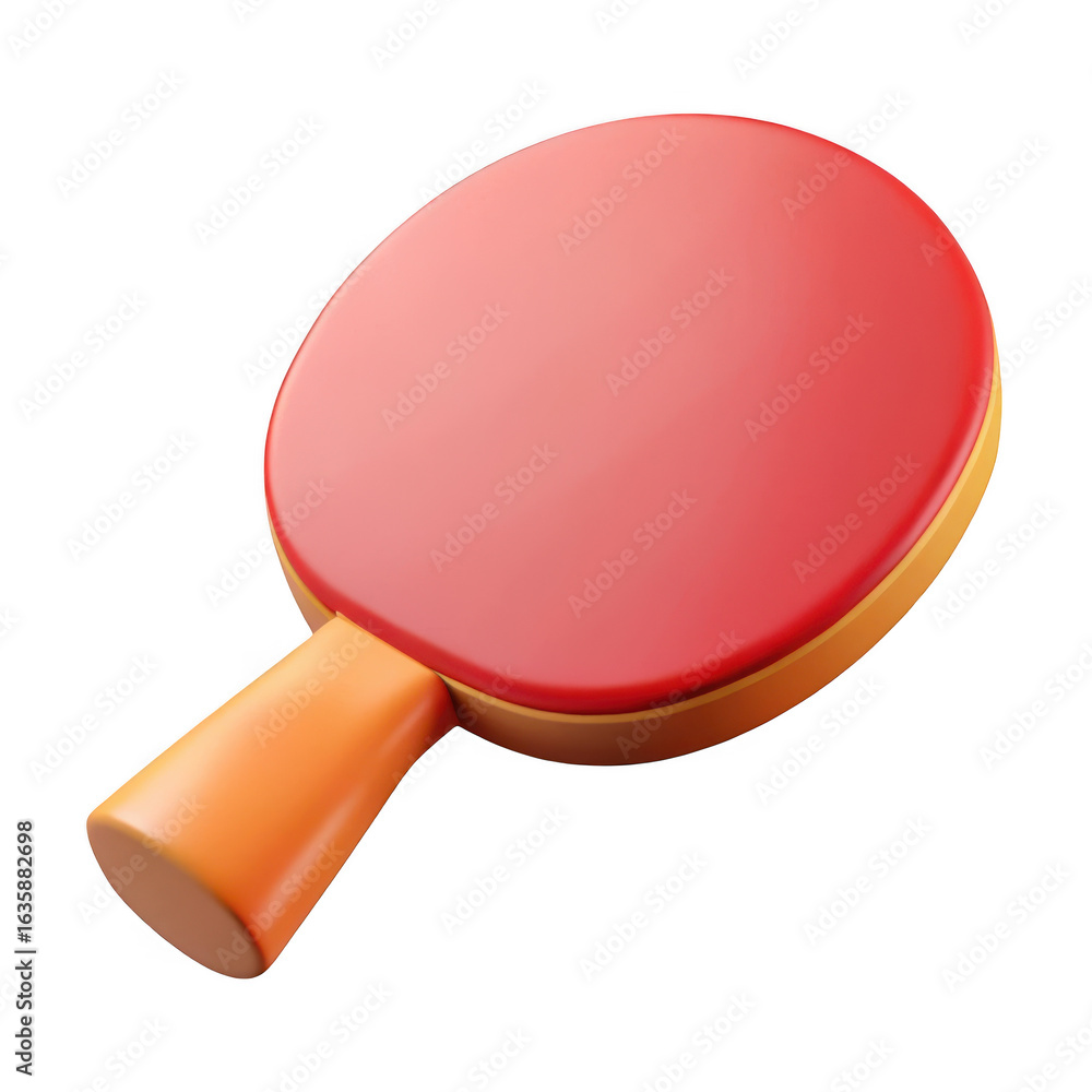 Poster 3d ping pong paddle isolated on transparent background
