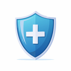 Fototapeta premium Blue Shield Medical Symbol Isolated