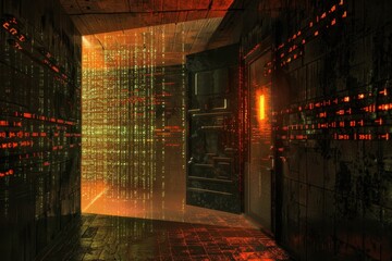 Data encryption using a lock, symbolizing security  