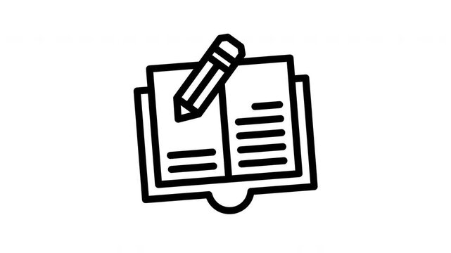 journal book minimalist stroke animation