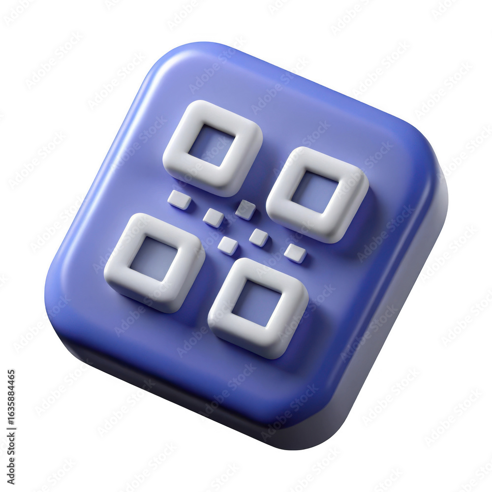 Poster 3d app icon button with rounded corners isolated on transparent background