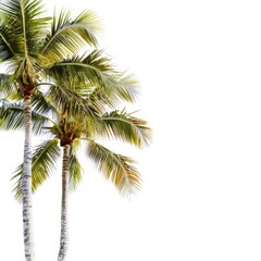 Fototapeta premium Two tropical palm trees against white